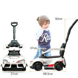 Электромобиль каталка 3in1 Toyota GR SUPRA GT4 (6V, EVA, ручка, пульт) - SMT-519B-RED